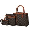 MKF Collection Finnley Vegan Leather Women's 3 Pc Satchel Bag, Crossbody & Wristlet -3-piece set