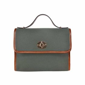 Canvas Handbag - Ebony Black Bag / Brown Crossbody Strap
