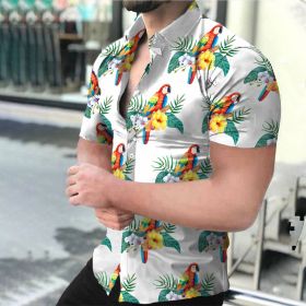 2022 Summer Hot Sale Hawaiian Men's Shirt 3D Digital Printed Parrot Shirt (Color: As shown)