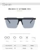 Fashion Rimless Square Sunglasses Women Glasses Retro Sunglass Men Ocean Lens Eyewear UV400 Sun Glass Gradient Brown Shades