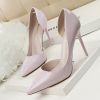 Women Pumps; Simple fashion high heels; stilettos; sexy patent pointed shoes; hollow slim high heels.