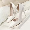Women Pumps; Simple fashion high heels; stilettos; sexy patent pointed shoes; hollow slim high heels.