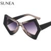 Women Sunglasses Fashion Cat Eye Sunglass Butterfly Irregular Sun Glasses Retro Female UV400 Gradient Blue Yellow Shade Eyewear