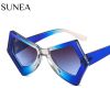 Women Sunglasses Fashion Cat Eye Sunglass Butterfly Irregular Sun Glasses Retro Female UV400 Gradient Blue Yellow Shade Eyewear